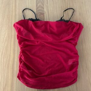 Vici Ellie Mesh Corset Top - Red / XL never worn, stretchy, built in bra